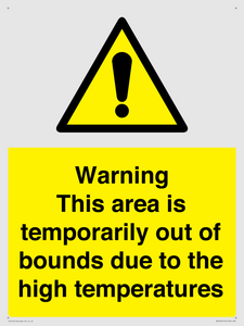 Warning This area is temporarily out of bounds due to the high temperatures